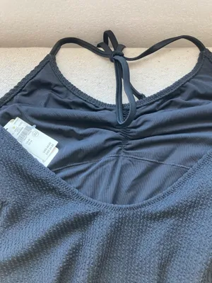 Aerie Ribbed Halter One Piece Swimsuit Cheekiest Black Size M NWT thumbnail 12