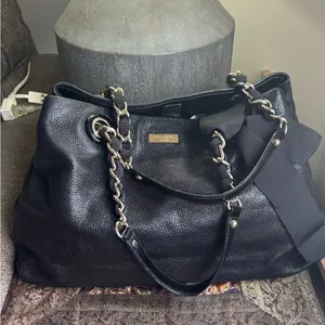 Rare🔥Authentic KATE SPADE Shimmery leather Bow Chain 3 compartments shoulder thumbnail 2