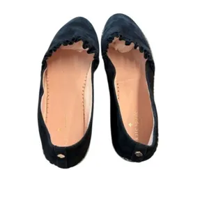 Kate Spade Black Suede Leather‎ Espadrille Flats Womens Size 10M thumbnail 4