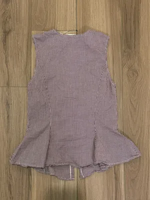 Glassons Peplum Top in Burgundy Gingham Size 8 thumbnail 3