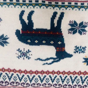 Vintage‎ Hand-Knit Fair Isle Sweater Med Norway Chunky Cottagecore Reindeer Cozy thumbnail 3