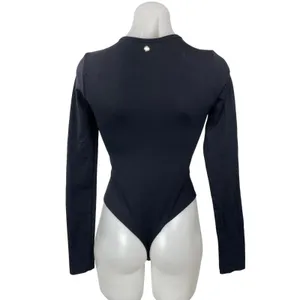 Simon Miller Asio Women's Black Long Sleeves Cut Out Thong Bodysuit Top Size S thumbnail 3