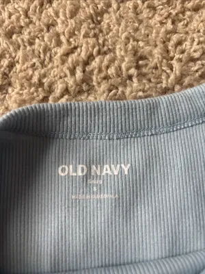 Old Navy Women Short-Sleeve Ribbed Tee in Pale Blue thumbnail 2