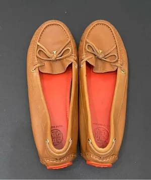 TORY BURCH Ashby Royal Tan Leather Loafers Driving Shoes Size 7 thumbnail 3
