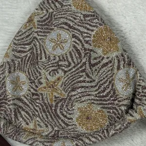 Dippin Daisys Palm Top‎ Brown Gold Metallic Shell Starfish Bikini Top Small NEW thumbnail 6