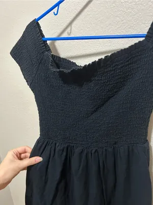 Abercrombie & Fitch Black Smocked Midi Dress Size XS Cottagecore Coquette thumbnail 5