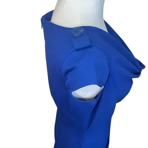 Calvin Klein Royal Blue Sheath Dress Pockets Career Cocktail Drape Neck Sz 2 EUC thumbnail 5