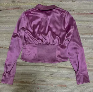 Satin Button Up Top Purple Size XS thumbnail 2