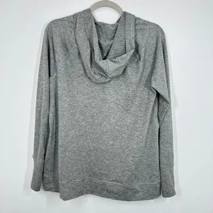 Aerie Offline‎ Grey Heathered Hoodie Thumbholes Zipper Pockets Athleisure Size M thumbnail 7