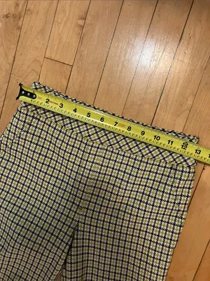 Spanx Houndstooth Kick Flare Yellow and Brown Print Pants Size Small thumbnail 8