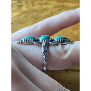 Royston Turquoise Sterling Silver Ring Size 6 thumbnail 2