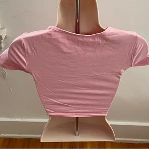Pink “It’s Not Me It’s You” crop top, size S Barbiecore boho Y2K western beach thumbnail 5