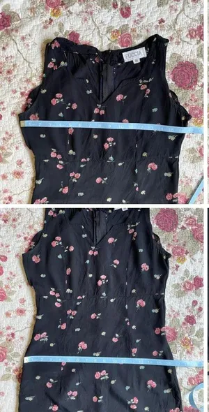 Fuccia Vintage Bodycon Floral Dress thumbnail 10
