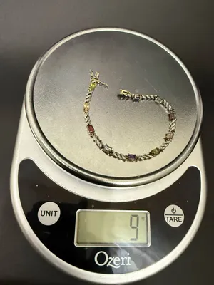 Ross Simons 925 Gold Over Sterling Silver Vermeil Multicolored Gem 7.5” Bracelet thumbnail 11