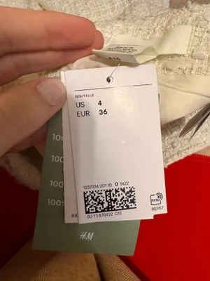 H&M Cream Tweed Skater Skirt thumbnail 4