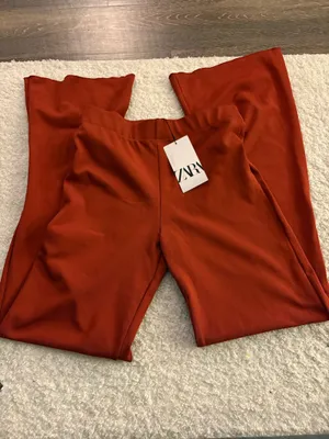 NWT Zara brick red soft strap top and trouser set. Size Medium thumbnail 9