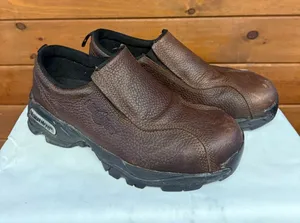 Nautilus women's brown, full-grain water-resistant leather slip-on work shoe Sz thumbnail 1