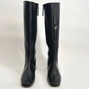 SVEGAN Knee High Boots Women's Black Vegan Leather Block Heel Made‎ in Spain 9.5 thumbnail 4