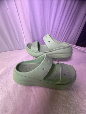 CROCS Kids Mint Green Two-Strap Slide Sandals thumbnail 2