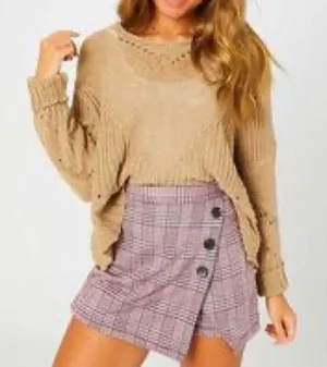 Altar'd State ✨Plaid Burgundy Mini Skort✨ thumbnail 1