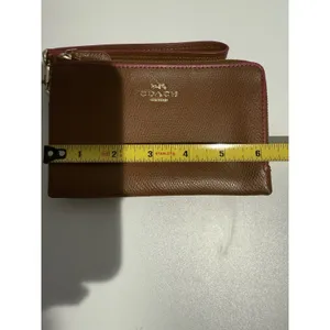 Coach‎ Brown Pebbled Leather Double Zipper Closure Wristlet - Wallet T thumbnail 11