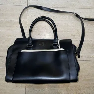 Kate Spade New York Satchel‎ Crossbody Black Leather Zipper Accent thumbnail 1