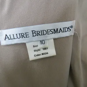 Allure Bridesmaids Mocha Long V-Neck Bridesmaid Gown Formal Dress Size 10 thumbnail 5