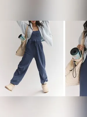 NWT Free People FP Movement Inbound Onesie - skyline navy blue - Medium thumbnail 4
