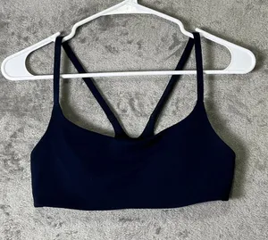 Lululemon Wunder Train Strappy Racer Bra Light Support Navy Blue Size 6 thumbnail 1