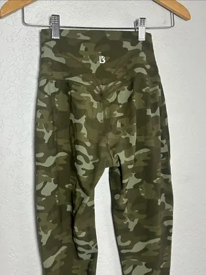 Buffbunny Camo High Waist Leggings Olive Green Small Athleisure Athletic Travel thumbnail 5