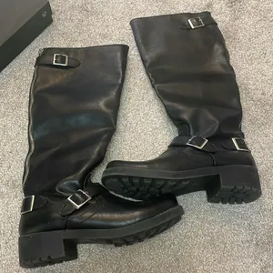Target Black combat motorcycle boots vegan leather size 7 thumbnail 7