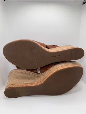 Clarks Amelia Dally Platform Sandals Brown Leather Women’s 10 thumbnail 7
