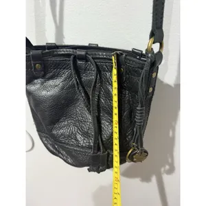 Lucky Brand Black Leather Crossbody Bag Purse Adjustable Strap‎ Charm W thumbnail 8