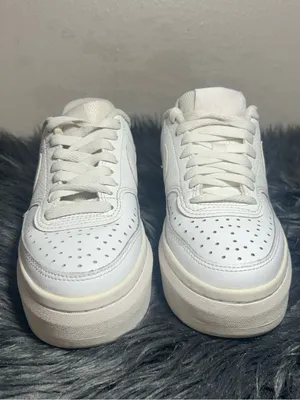 Nike Court Vision Alta White Leather Platform Sneakers Size 5 thumbnail 6