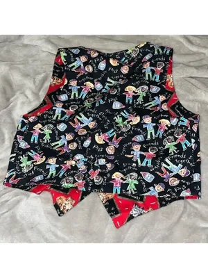 Vintage Reversible Vest Teacher Dogs Cats cottagecore granny farmhouse handmade thumbnail 7