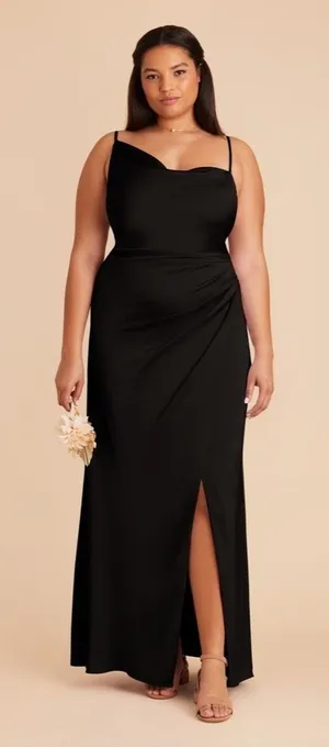 Birdy Grey Jennifer Matte Satin Black Dress, Bridesmaid, Formal, Evening, XL NWT thumbnail 1