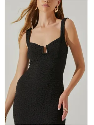 Astr The Label Wylla Underwire Body-Con Black Midi Dress with Side Slit S $99 thumbnail 3