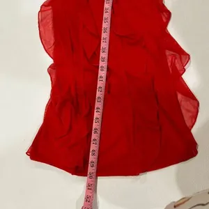 Oh Polly Red Ruffle Maxi Dress Size 2 Strapless Formal Gown thumbnail 6