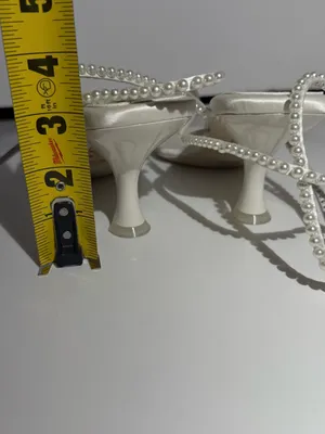NWOT Free People Jeffrey Campbell White Pearl-Strap Kitten Heel Sandals thumbnail 10