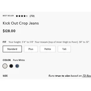 Madewell Jeans Womens Size‎ 26 White Mid Rise Kick Out Crop Denim NI961 thumbnail 3