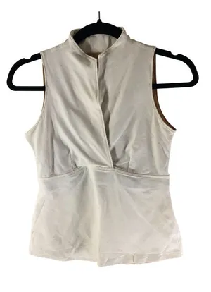 Lululemon Tank Top Surplice Neckline White Shelf Bra 8? thumbnail 1