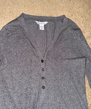 Athleta Gray Long-Sleeve Henley Top - Women XS thumbnail 3