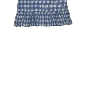 Impeccable Pig Women Skirt Lined Check Ruffle Hem Elastic Waist Blue‎ Medium NWT thumbnail 3