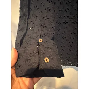 Women’s Maurices Navy Blue Eyelet Button Down Size XXL thumbnail 5