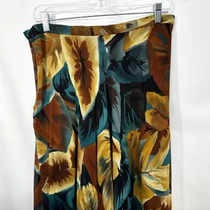 Jones NY Size 12 Maxi Skirt Silk Brown Floral‎ Y2K Fairy Grunge Whimsigoth 640 thumbnail 5