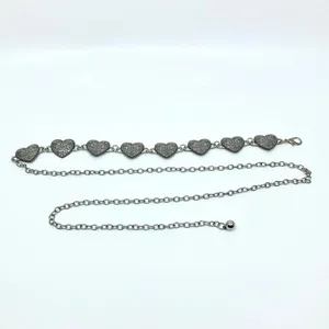 Vintage Y2K Ornate Silver Heart Chain Belt, Fits 13.5–44.5 Inches, X7GA1223 thumbnail 7