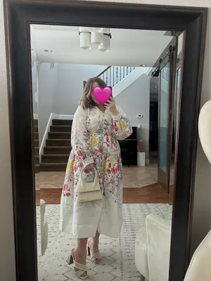 White Floral Midi Dress with Lace Trimmings & Flower Buttons thumbnail 3