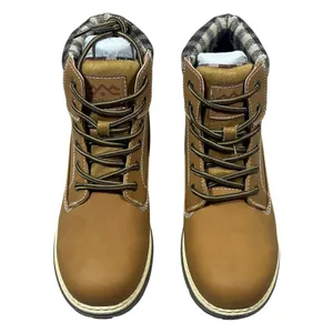 NEW Cottimo Ankle Lace Up Plaid Collar Work Boots Tan Brown Gorpcore Rugged Sz 8 thumbnail 2