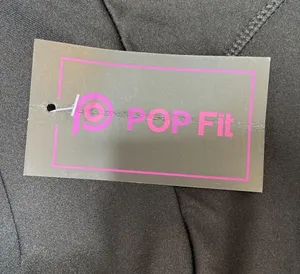 POP Fit Women’s Black High Waisted Mesh Leggings Size Medium NWT thumbnail 8