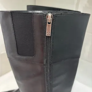 Anne Klein Black Over the Knee Boots Leather Upper Size 7M thumbnail 7